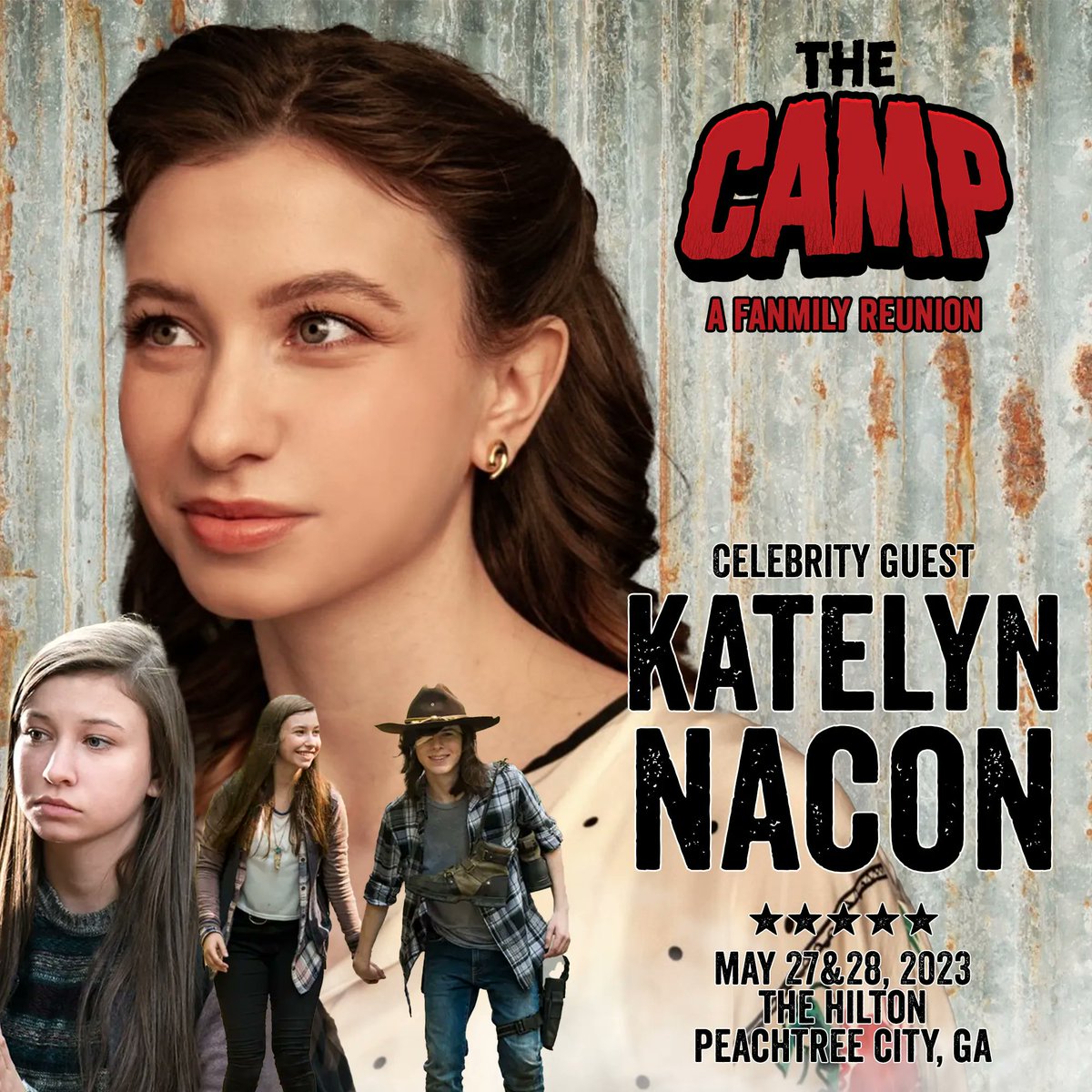 The Camp would like to welcome @katelynnacon (Enid on The Walking Dead) back to The Camp! Welcome Katelyn!
