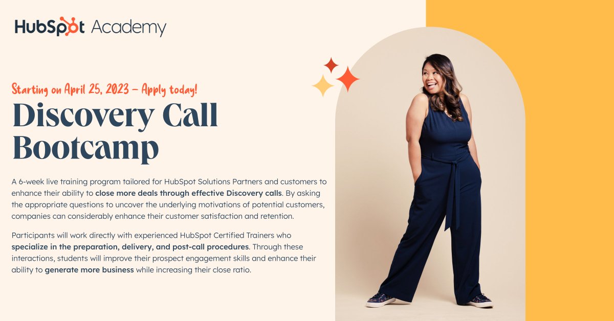 dantyre's tweet photo. Are you getting in front of lots of prospects but feeling like you could be selling more efficiently? Then you’re a great fit for the HubSpot Academy Discovery Call Bootcamp. @HubSpot @hubspotacademy #discoverycall #inbound #hubspot #sales #hubspotpartners https://t.co/sLPsRrThSF https://t.co/tpCgJF8klF