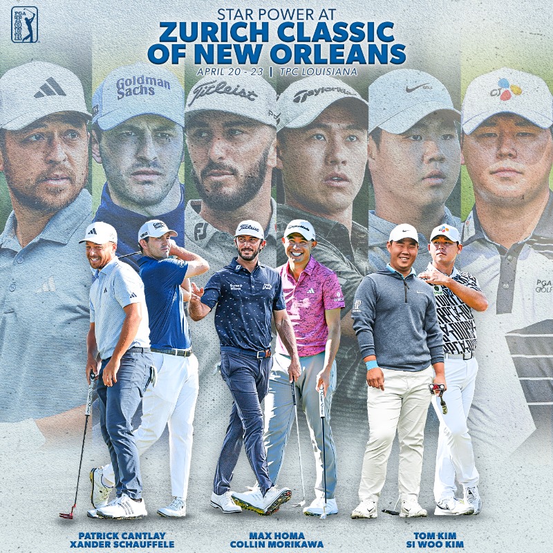 PGATOUR's tweet photo. Inside the field this week @Zurich_Classic 👀
