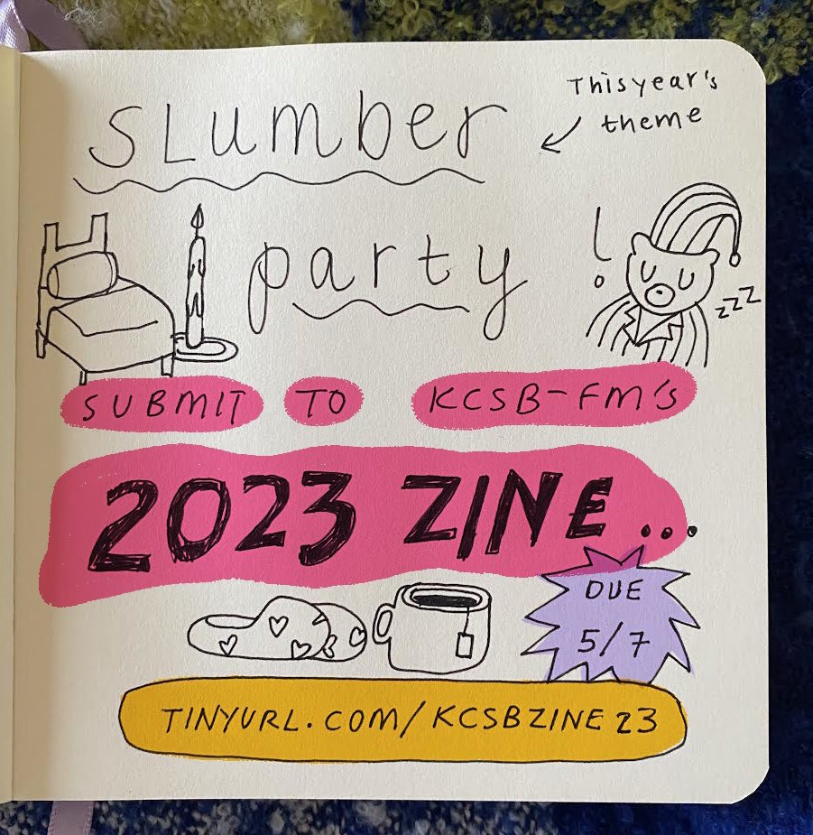 Wanna be part of our zine? Submissions are now open! This year's theme: SLUMBER PARTY 🐑💤

📲 LINK IN BIO to submit, and to check out our latest zine for inspo!