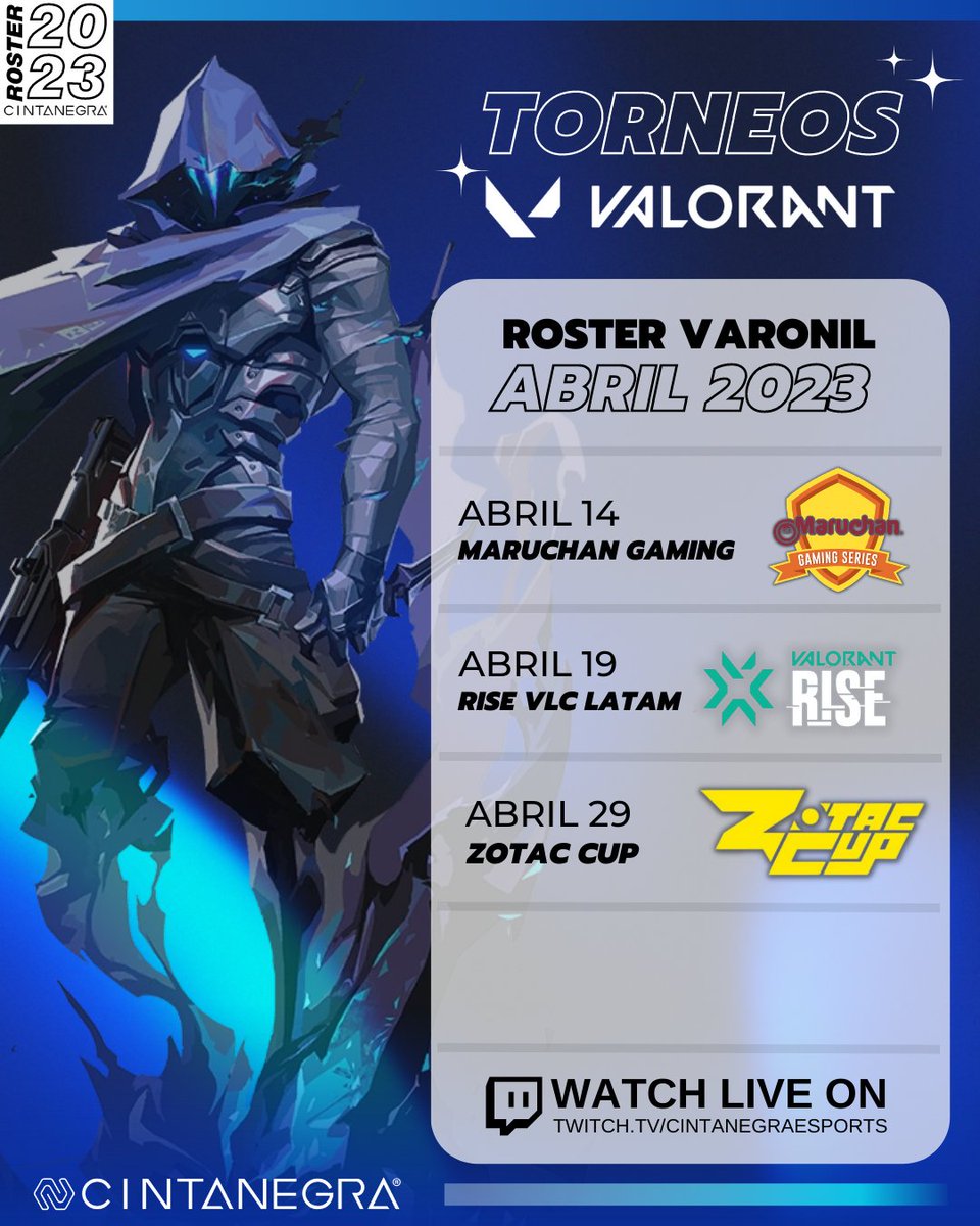 CintaNegraGC's tweet photo. ¡No te pierdas de los torneos en los que estarán participando nuestros rosters de #VALORANT! ⚡️
Aquí encontrarás toda la información sobre los torneos más próximos para apoyar a los chicos y chicas que conforman nuestros equipos 🥋 #CNPOWER https://t.co/TdzyodyINf