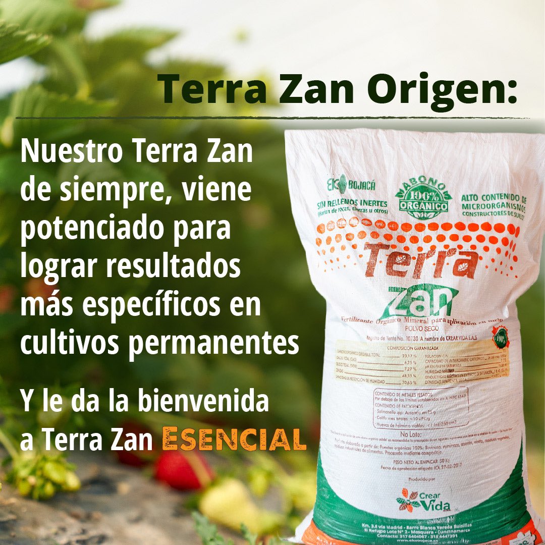 Terra_zan's tweet photo. Terra Zan Origen y Terra Zan Esencial marca un antes y un después en el uso de los abonos orgánicos👩‍🌾✅

Nuestros agrónomos expertos te van a enseñar cómo puedes sacarle el máximo provecho este Jueves 27 de Abril en nuestro webinar gratuito.👏🌾 https://t.co/Xqs5IbwyDL