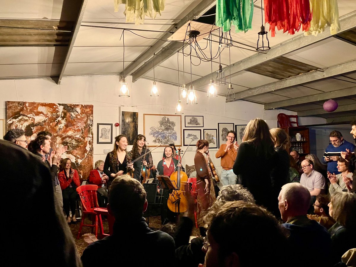 RMLLowe's tweet photo. great to hear @salomequartet playing some seriously good haydn, schubert, hildegard, and more, at @tapsocialbrew https://t.co/uU8d3CgWd9