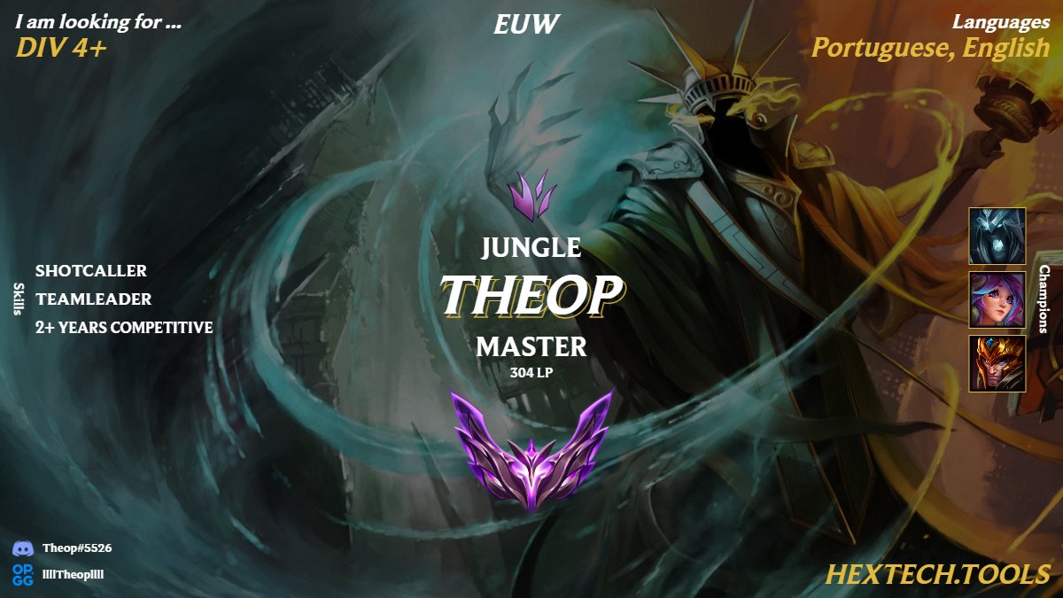 After a sucessfull Split with <a href="/5M_Esports/">5M ESPORTS</a>
I am LFT! 
-
Competitive experience: 1ºdivision lplol, 2ºdivision lplol, pl 4ºdivision
-
References: <a href="/5M_Esports/">5M ESPORTS</a> 
op.gg/summoners/euw/…
<a href="/LFT_LoL_EU/">LFT_LoL_EU</a>  <a href="/LFT_LOL_ES/">LFT_LOL_ES</a>  <a href="/LFT_PL/">LFT POLAND</a>  <a href="/LFT_Original/">Looking For a Team ⚡</a>  <a href="/LoL_LFT_Fr/">LoL LFT Fr</a>  <a href="/LoL_LFT_ITA/">LoL LFT 🇮🇹</a>  <a href="/lft_prime/">Prime League LFT</a>