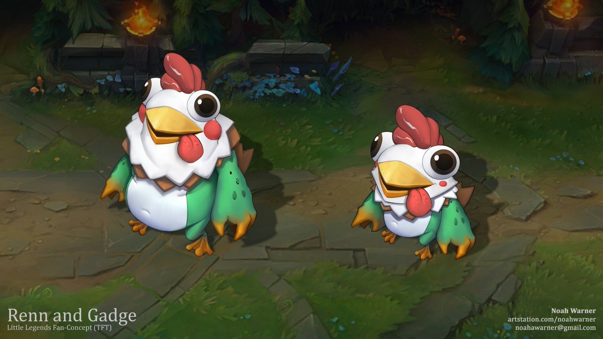 Found these two Little Legends and they keep insisting their names are Renn and Gadge?

Not sure if they're frogs, chickens... mascots? Whatever they are, I think I'll be keeping these cute little guys.

#LeagueofLegends #ArtofLegends #TFT