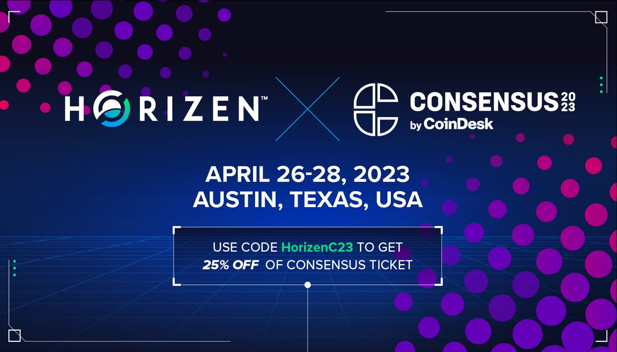 horizenglobal's tweet photo. #Consensus2023 is almost upon us and our booth’s getting geared up with epic swag and a special NFT drop! Join our team at booth #713! https://t.co/MMjhh9bLBB https://t.co/zFOgiGyum7