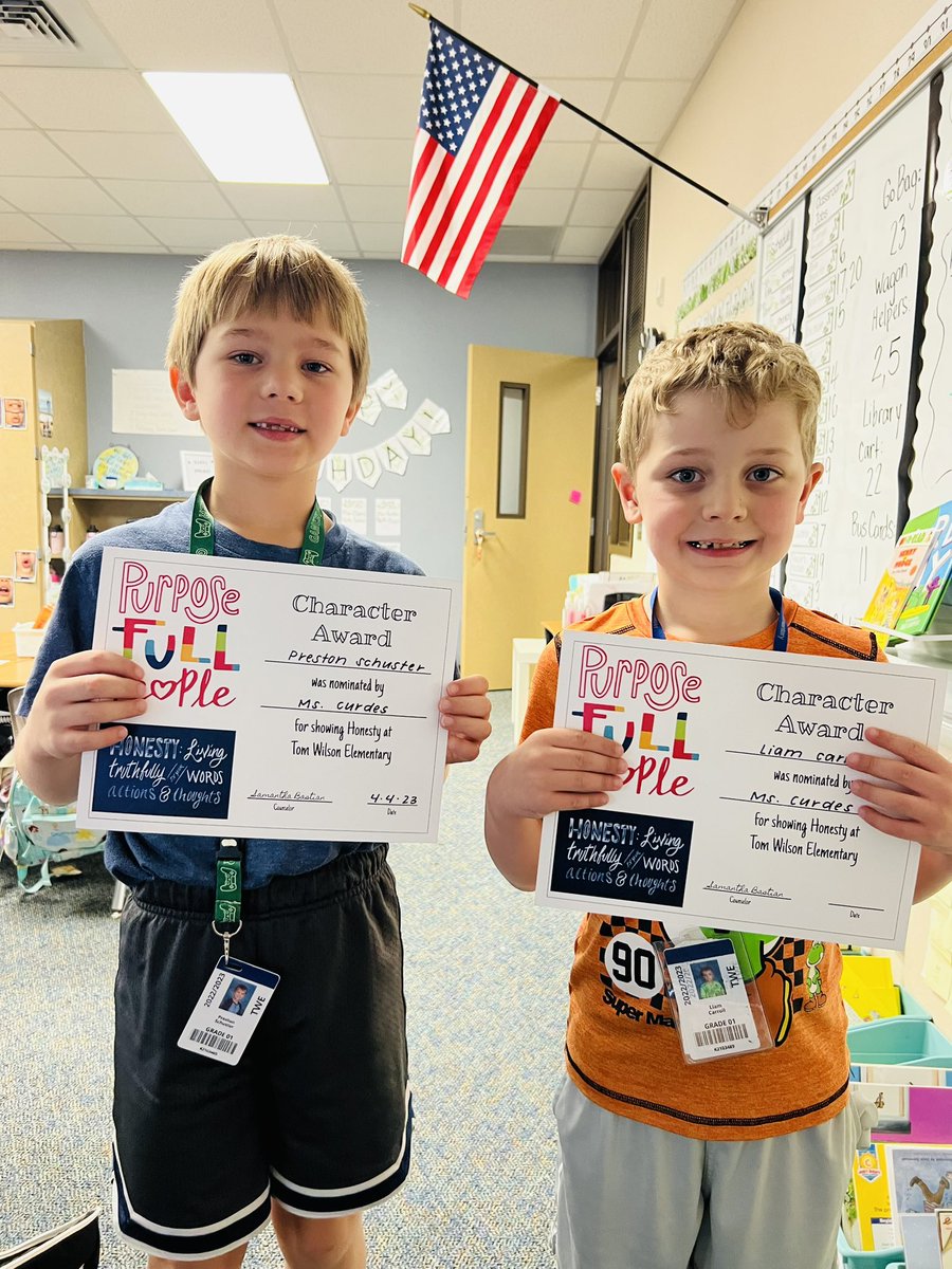 ECurdes's tweet photo. SO proud of Liam and Preston for earning the Purposeful People trait of Honesty in March!! https://t.co/EYpc9Zk46r