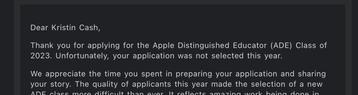 Congratulations to those who were accepted, and a big virtual hug to those who, like me, are feeling disappointed today. ❤️ #ADE2023