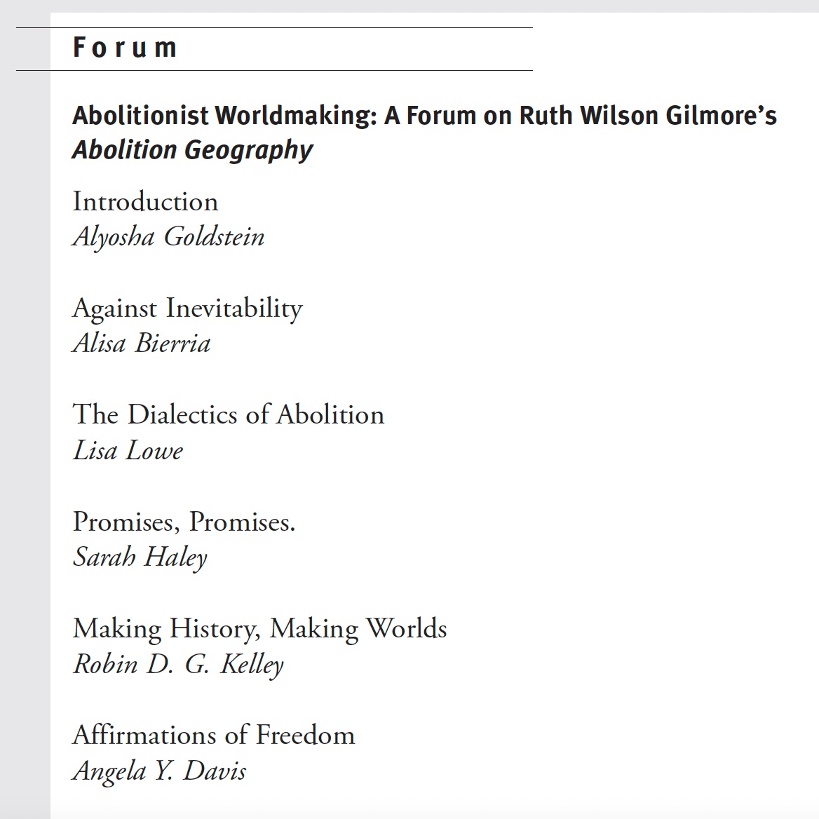 Alyosha Goldstein on Twitter "Page proofs of "Abolitionist Worldmaking