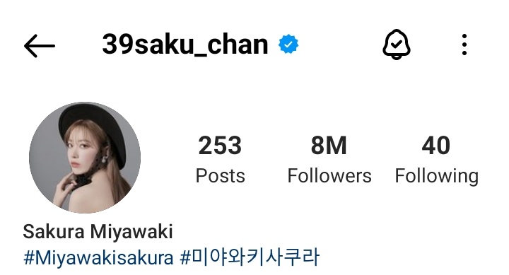 skrsource's tweet photo. 230419 — INSTAGRAM

Congrats to SAKURA [@39saku_chan] for surpassing 8 Million followers on IG! https://t.co/m83M58xXzl