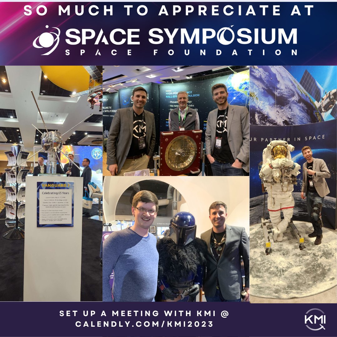 #SpaceSymposium kicked off last night! KMI has already enjoyed the “star(war)s” of Yuri’s Night (well done @mandomercs & @501stLegion), New Generation Space Leadership events, & the opening of the exhibit hall. Looking forward to meeting more & discussing #KeepingSpaceClearForAll