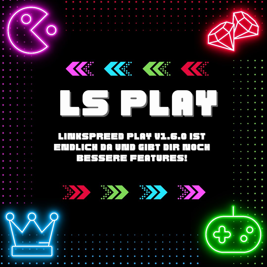 linkspreed's tweet photo. 🎉 Es ist soweit! 🚀 Wir haben Version 1.6.0 von Linkspreed Play an den Start gebracht! 🎮🔥 Mit noch mehr Features, Verbesserungen und tollen Inhalten! 🌟 #LinkspreedPlay #Update #NeueVersion #Gaming #Freude #Spaß #GamerLeben #BaldIstEsSoweit https://t.co/WXhBscjjWi