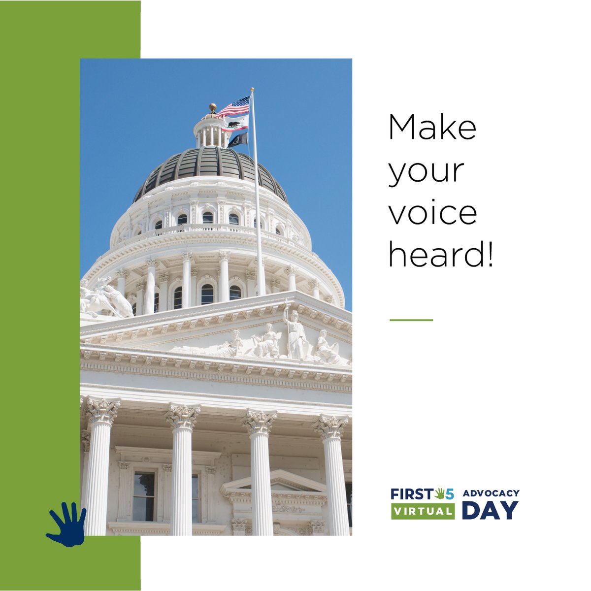 Tomorrow is First 5 Advocacy Day! As advocates for the well-being of CA’s youngest citizens, we'll be meeting with legislators to discuss how we can better support children ages 0-5 &amp; families. Join us in making a difference for the future of our state! #F5AD#IECMH #HomeVisiting