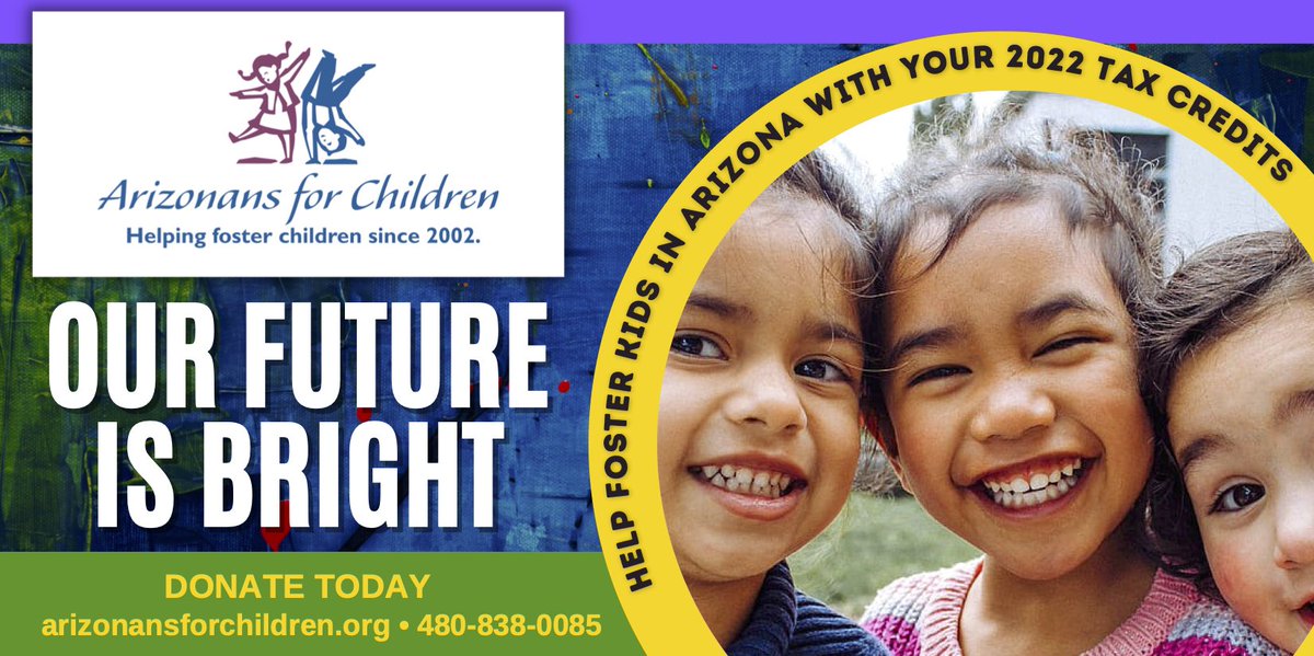 Tax Day is here, and today's the last day to claim a dollar-for-dollar tax credit on your 2022 state tax return while supporting AZ Foster Kids! Donate today at: arizonansforchildren.org/ways-to-help/d… #makingadifference #FosterCare #ThankYou #TaxDay #Arizona