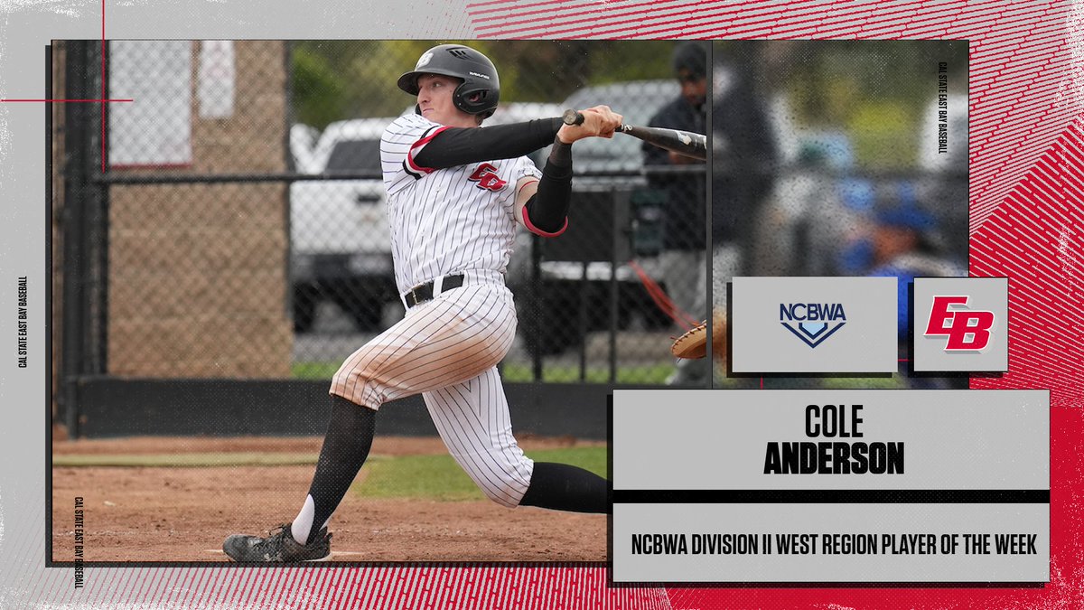 EastBayPioneers's tweet photo. 🚨 COLE ANDERSON NAMED @NCBWA DIVISION II WEST REGION PLAYER OF THE WEEK!

From @PiosBaseball, Anderson's performances from Apr. 10-16 not only earned him CCAA Player of the Week, but also put him in the distinguished place of NCBWA West Region Player of the Week!

#BuildTheBrand https://t.co/TCgzLdoe3n