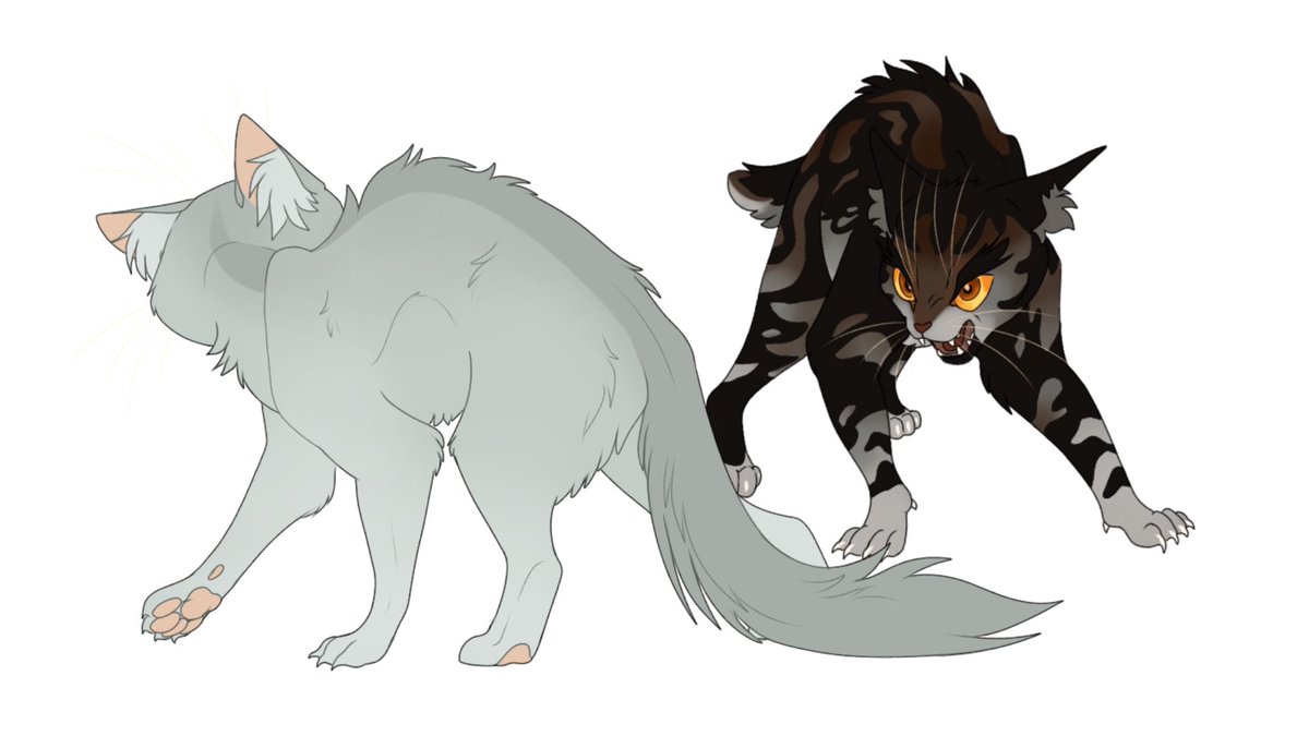 _Moved_forever_'s tweet photo. Willowpelt &amp; stumpytail fighting in thunderclan camp. These two are background kitties for a MAP part I’m working for :)) https://t.co/nppsmFtKk7