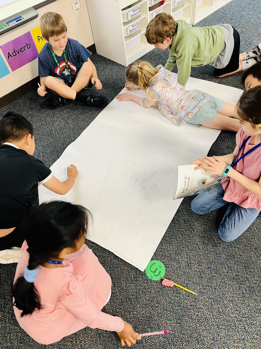 ECurdes's tweet photo. We’ve been hard at work in First Grade sketching our backgrounds for Reader’s Theater! https://t.co/7xxbyZQgEC