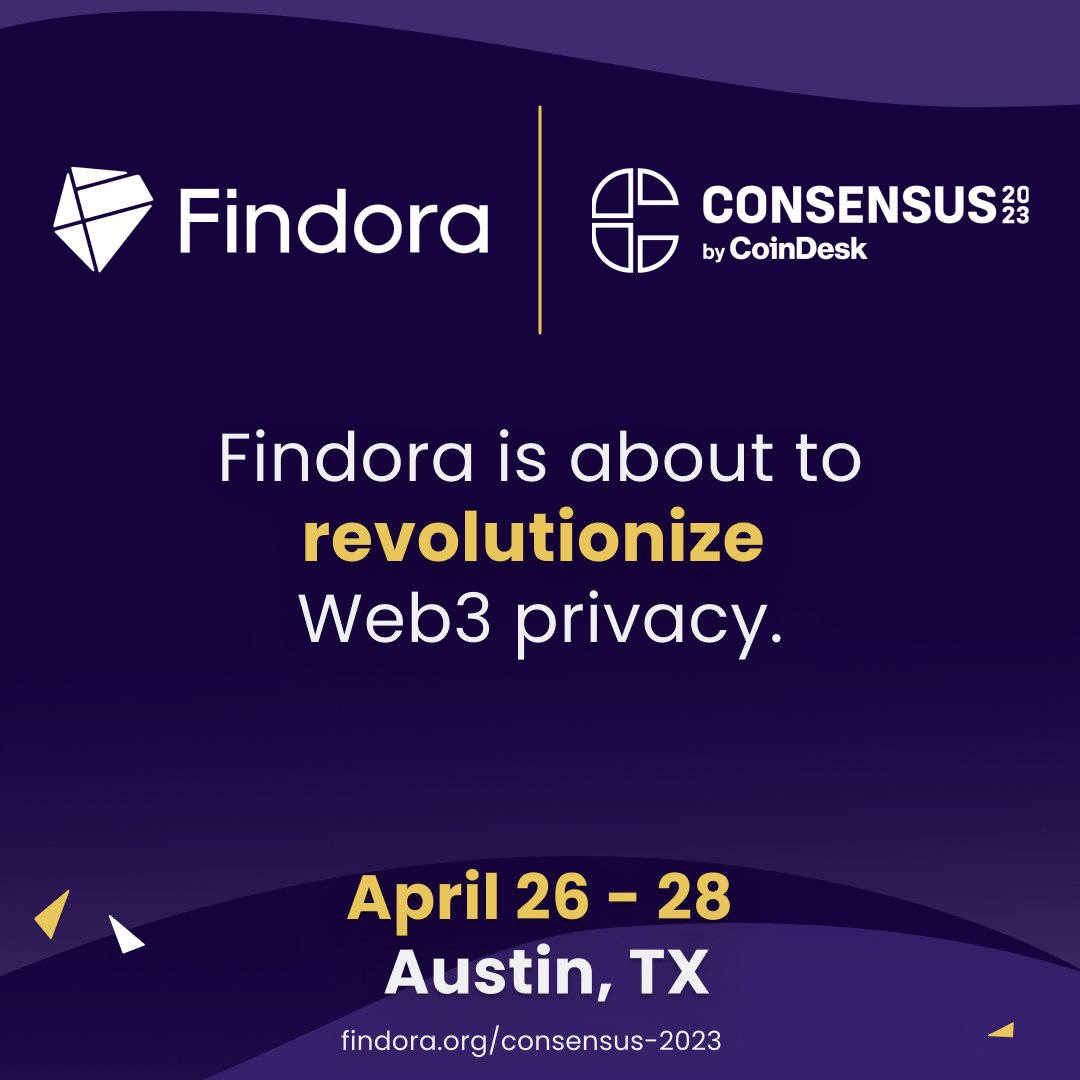 Findora's tweet photo. 📣 Findora is heading to #Consensus2023!

We'll be sharing an exciting announcement, and @Samuelpharrison will be presenting from the sponsor stage on Friday, the 28th, at 12pm CT! 

See you in Austin 🙌

Learn more:
https://t.co/kwHvU83Jwd https://t.co/vsRlE2M1Dq
