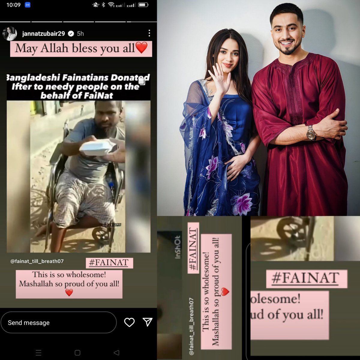 Alhamdulillah she used #FaiNat for the very first time ❤️💖 and she liked that video where fainatians serving iftar to needy ❤️
Feeling so blessed today 💕💝
Thanks to all #Fainatians from #Bangladesh you guys deserves it
And a big thanks to #JannatZubair #faisusquad