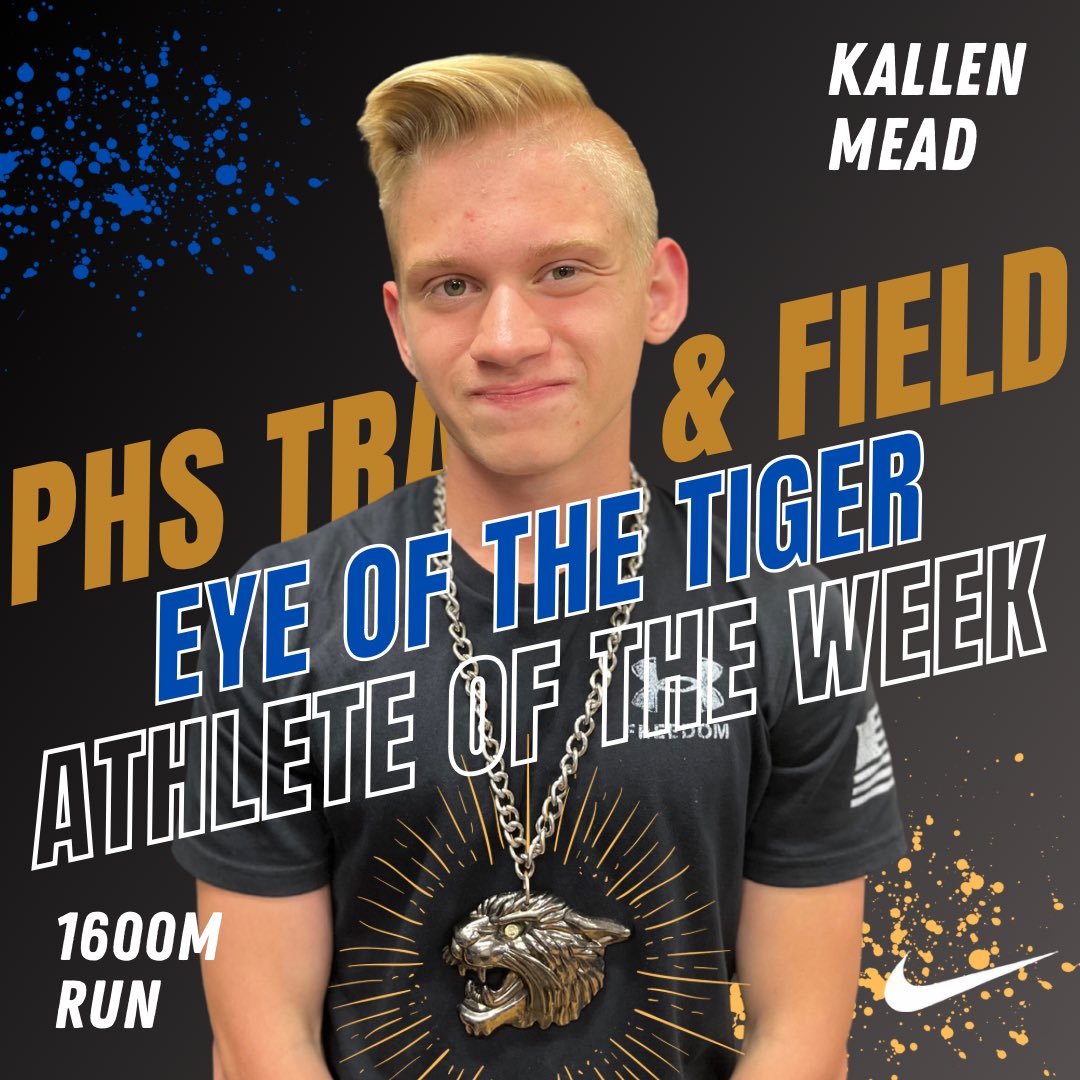 PHStigerspeed's tweet photo. Sometimes PR’s are set by a second or two, and sometimes a huge chunk is lopped off at once. Congrats to Kallen Mead for destroying his 1600m PR by a full 12 seconds. The 5:00 minute barrier is coming sooner than later, but today the #eyeoftgetiger is yours! #PHStigerspeed https://t.co/gqEPD1mvSV