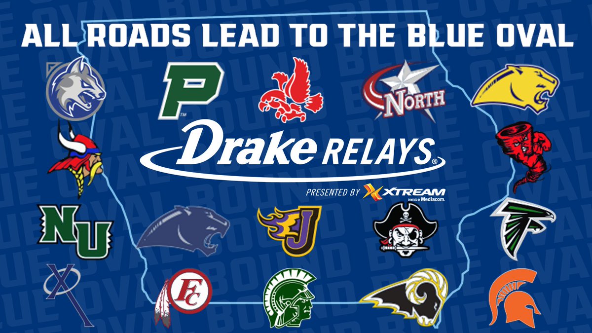 DrakeRelays's tweet photo. Here is the second round of #BlueOvalBound High Schools!

Make sure to get tickets to see your school compete in America's Athletic Classic this year!

🎟��: https://t.co/L9Cf7BlQp3

Stay tuned for more schools to be announced tomorrow!

#GoRelays https://t.co/QY8hUbzEOc