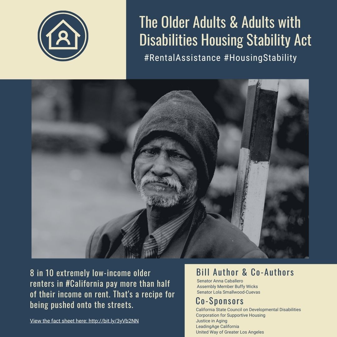 CalSCDD's tweet photo. #RentalAssistance will help 25,000 older adult &amp; disabled Californians afford market rate rent &amp; help prevent #homelessness–a major goal of @GavinNewsom. Fact sheet: https://t.co/Hn0E9prD5G #HousingForAll @CASenCaballero @LolaForSenate @BuffyWicks @AsmCarrillo @AsmPhilTing https://t.co/Nk6h46E048