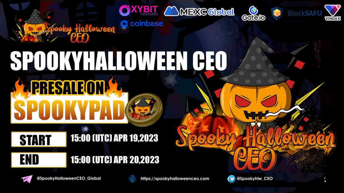 Spookyhlw_CEO's tweet photo. ☄️SpookyCEO -Presale on Spooky PAD☄️

No need to wait anymore,only Below 24 Hours to Hours presale.

➡️Presale Link : https://t.co/nDCiqfurv7

Read More : https://t.co/vy8wfcSPWq

#SpookyHalloweenCEO #Whitelist #presale #crypto https://t.co/QbhavZFMAC