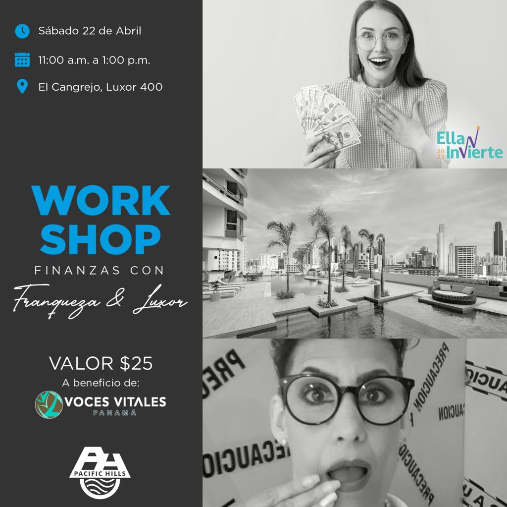 Cómo afinar tu presupuesto 
📍  Luxor Tower 400 en El Cangrejo
🗓️ sábado 22 de abril
⏰ 11 am a 1 pm
🏷️$25.00 
 Compra tu boleto aquí: wa.link/vxvuq8