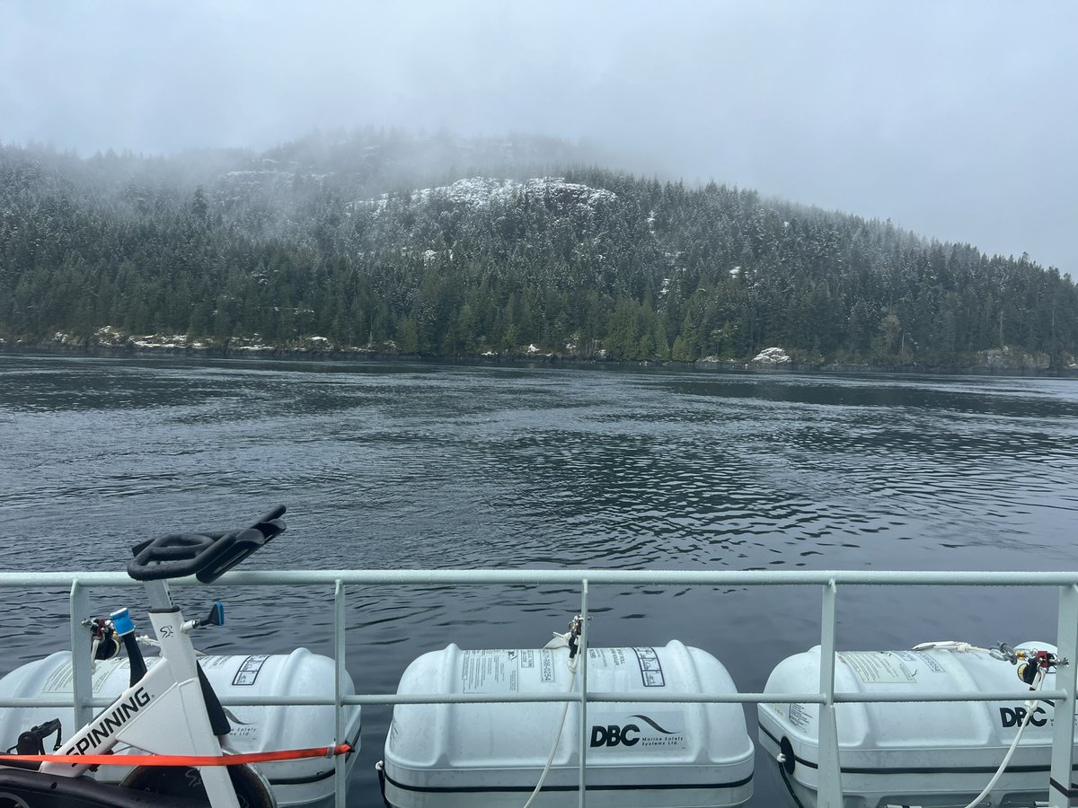 No cherry blossom sightings here! #brrrr #SeymourNarrows #DiscoveryPassage @hmcs_nanaimo