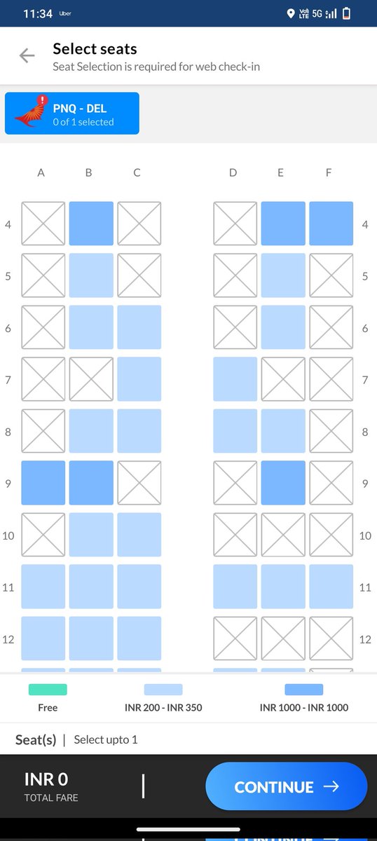 Lucky5557's tweet photo. @airindiain 
Can you give me a seat without any additional cost ? 
I'm trying to web check-in but asking for money on any seat - no free seat 
@JM_Scindia @Officejmscindia please help this is another way of cheating passengers https://t.co/vFu13BHZ55