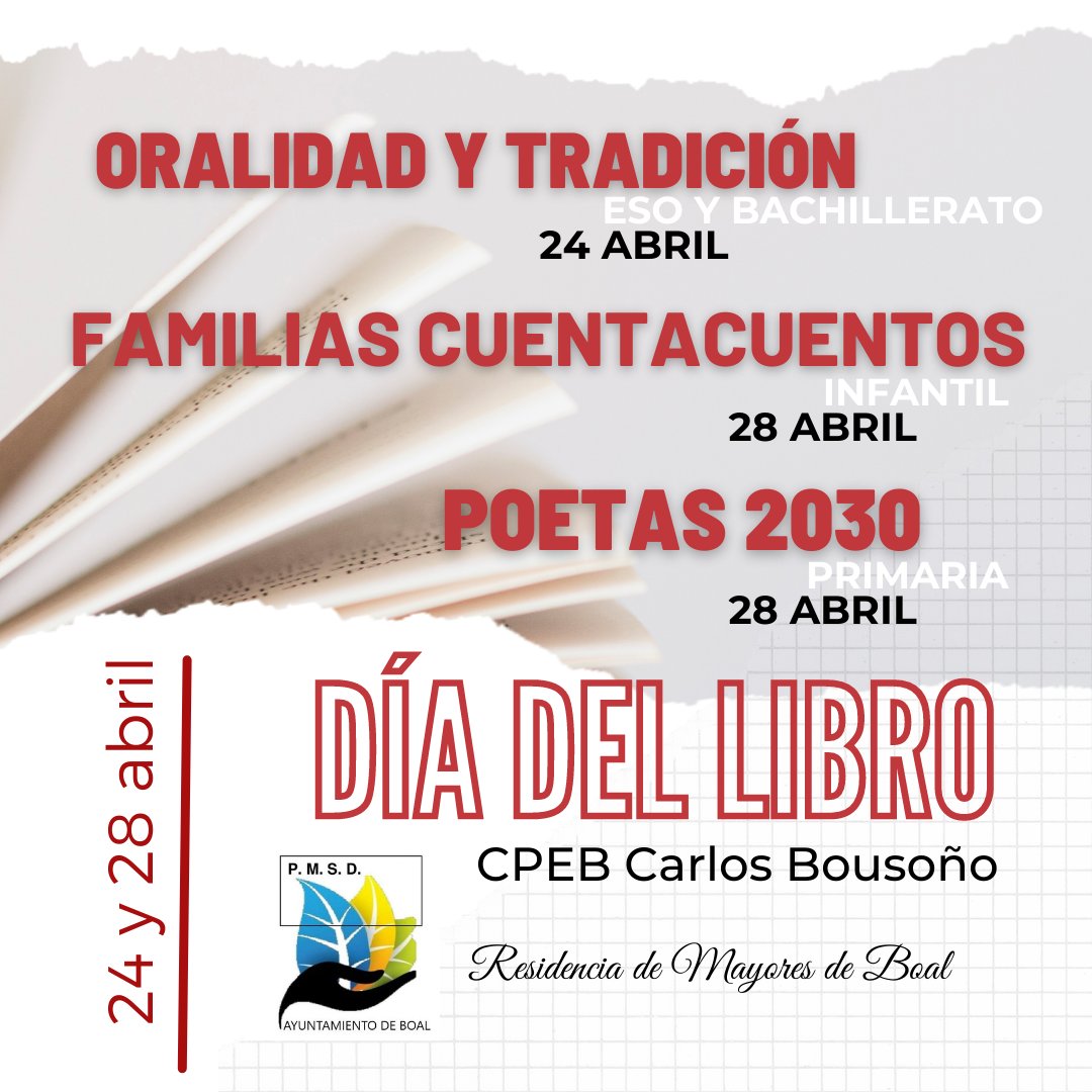 cpebboal's tweet photo. En el CPEB Carlos Bousoño estamos preparando un día del libro muy especial, con la colaboración del @plandesaludboal, la Residencia de Mayores y las familias del alumnado de Infantil. https://t.co/hcGkqyluNi