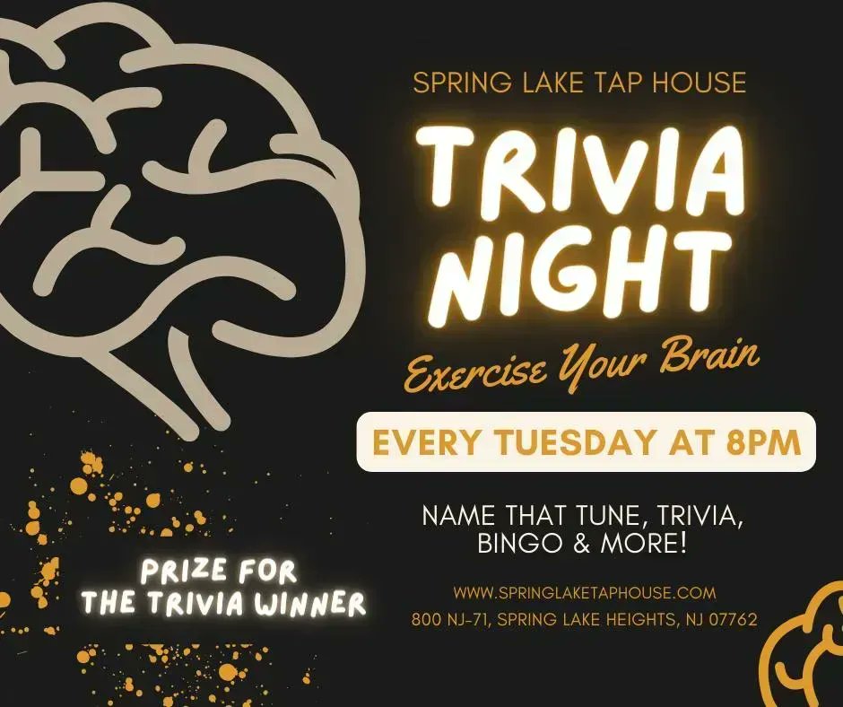 TapHouseSL's tweet image. Tuesday Trivia Night! 💡

Come for dinner and stay for the fun! 

#trivianight #Jerseyshore