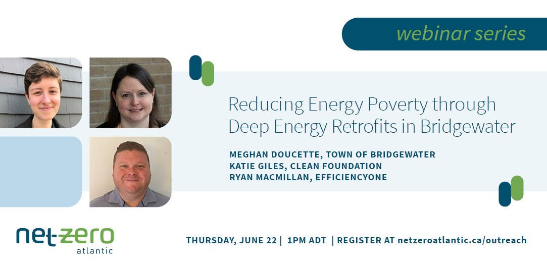 BridgewaterEnrG's tweet photo. One month away!

Energize Bridgewater &amp; our partners at @efficiencyns &amp; @CleanFoundation are speaking at a @NetZeroAtlantic webinar at 1pm on June 22. We'll talk about reducing energy poverty through deep energy retrofits.

#SmartCitiesCanada

https://t.co/p0SdRKMl4M https://t.co/1J7MZCCNvf