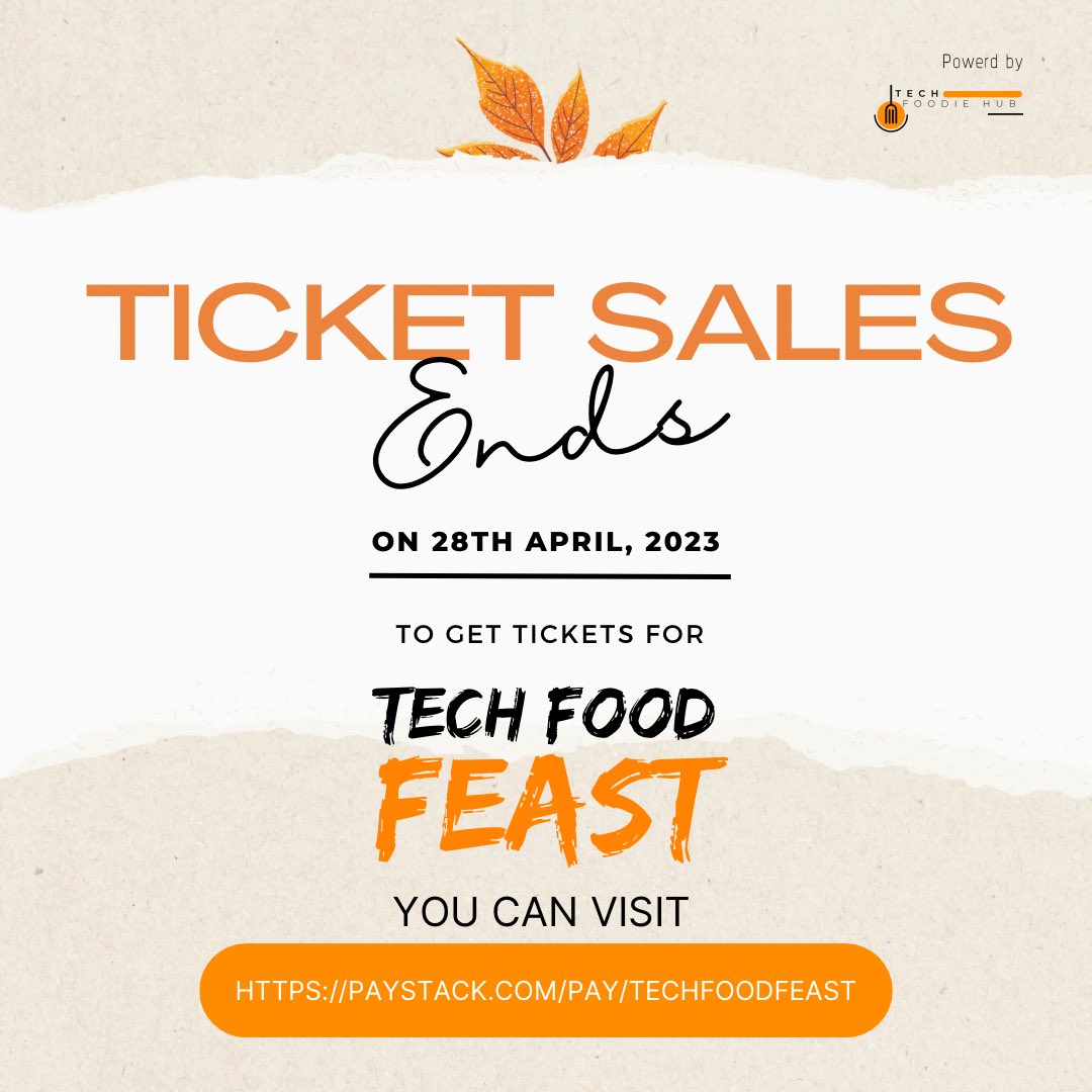 TechFoodieHub's tweet photo. Tick-tock, the #TechFoodFeast event is just around the corner! Have you bought your tickets yet? Don't miss out on the day of #byteandbites. #eventplanning #foodtech https://t.co/mxlOywmeTh