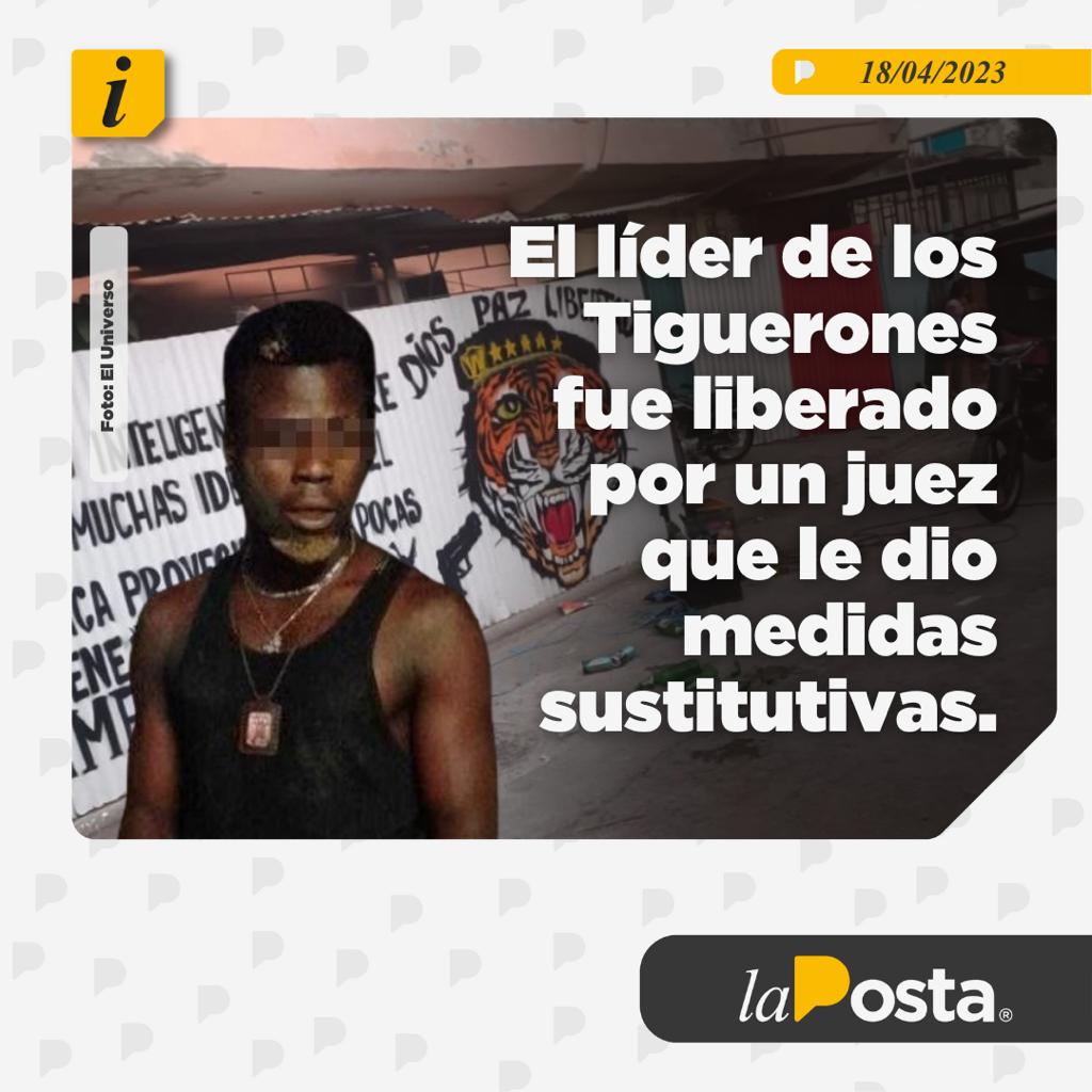 LaPosta_Ecu's tweet photo. El cabecilla de la banda criminal Los Tiguerones, Elbi Zúñiga Giron, alias ‘Elbi’, fue detenido por el delito de tenencia y porte de armas, ayer. Pero de nada sirvió el operativo de las Fuerzas Armadas para capturarlo en Esmeraldas porque un juez de Esmeraldas le otorgó medidas sustitutivas y lo liberó en 24 horas.