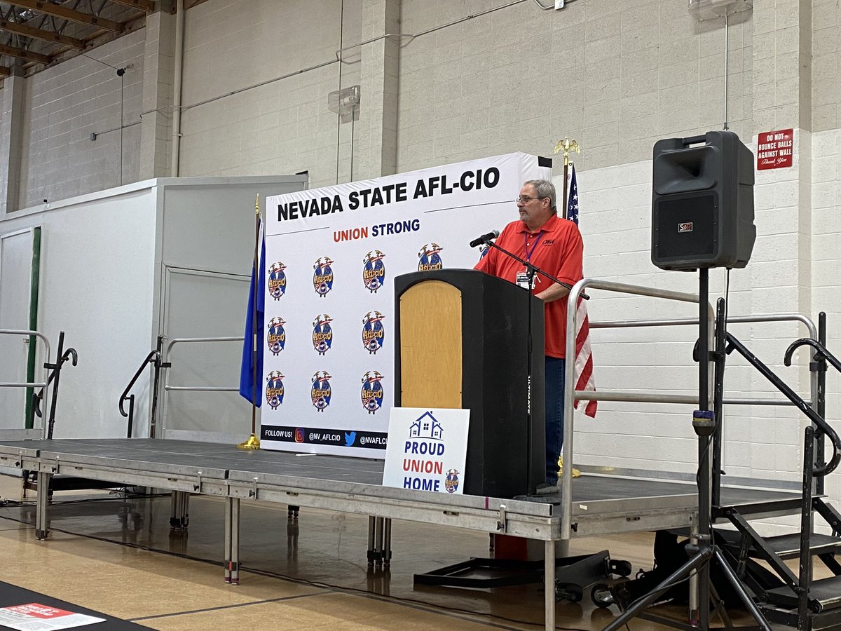 NVAFLCIO's tweet photo. CWA Local 9413 President Marc Ellis is a longtime labor leader who is fighting for #SB384, legislation that would expand Nevada’s broadband infrastructure and ensure that it is built by a skilled, trained workforce! We are grateful for his work in #NVLEG! #NVAFLCIODAY https://t.co/YuOwyIWAgM