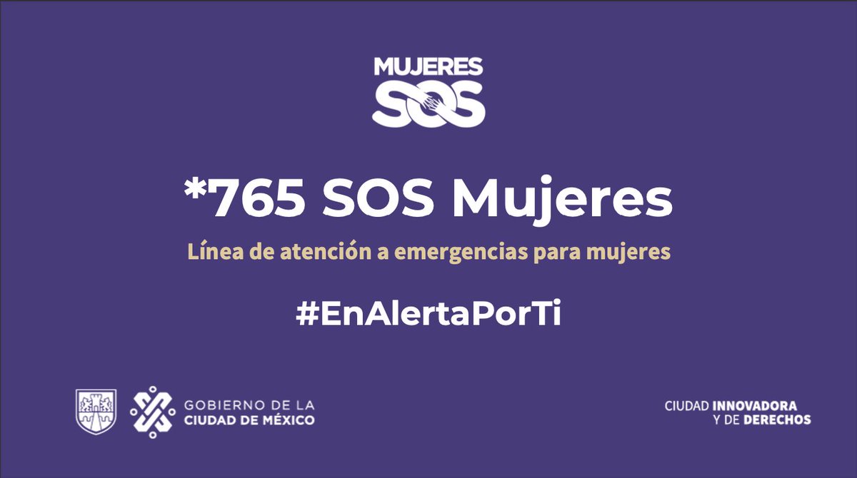 MetroCDMX's tweet photo. Si eres víctima de alguna agresión o acoso dentro de las instalaciones del Metro, puedes comunicarte a la Línea SOS de Mujeres *765, desde cualquier teléfono móvil o fijo. Recuerda, #NoEstásSola. https://t.co/OLbDXb7sOM