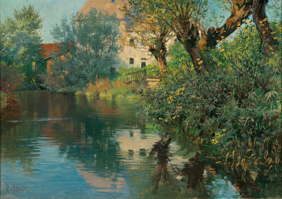 "Life is a thing to be lived, not spent; to be faced, not ordered. Life is not a game of chess, the victory to the most knowing; it is a game of cards, one's hand by skill to be made the best of."
  ~ Jerome K. Jerome

A Creek in Spring • Evening
       🎨 Paul von Spaun