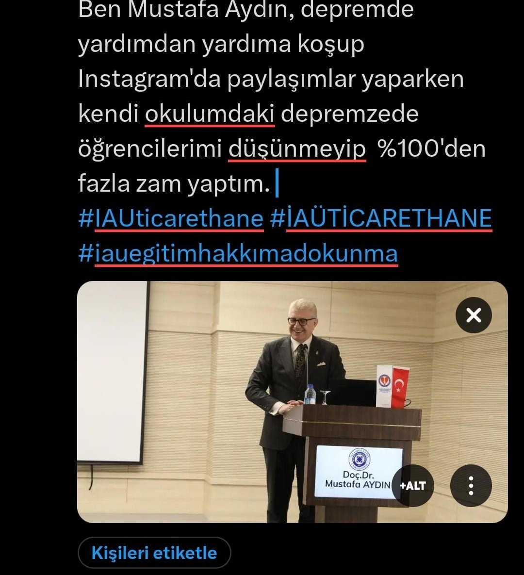 kfdilhun's tweet photo. #iaüticarethane
#iaüzammıgeriçek
#iaüeğitimhakkımadokunma
@drmaydin https://t.co/bSYHNuJ0jM