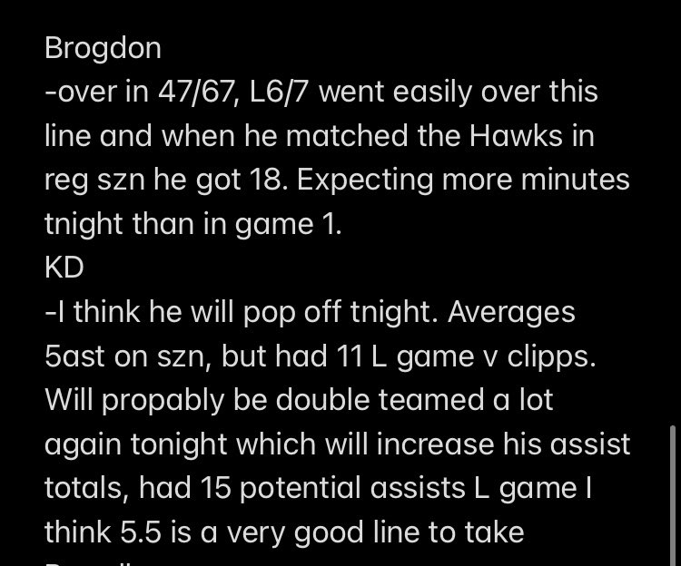 BalkanProps's tweet photo. #BalkanProps #PropCard 4-19-23
Reasoning below ⬇️📝

M. Brogdon o11.5 P [DK] -120
K. Durant o5.5 A [DK] -120
N. Powell o14.5 P [DK] -135
D. Mitchell o4.5 A [DK] -165

#GamblingTwitter
#NBATwitter   
#NBAPlayoffs 
#PlayerProps 
#NBAProps
#PrizePicks 
#nbaplayerprops
#nbaoverunders https://t.co/Hc5DSaWwCA