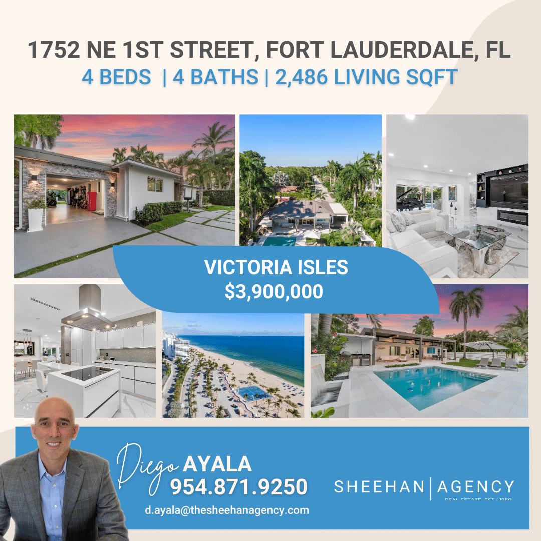 VICTORIA ISLES
📍1752 NE 1st Street, Fort Lauderdale, FL
4 beds  |  4 baths  |  2,486 Living SQFT
🌐 bit.ly/423NHal
$3,900,000
Diego Ayala
954.871.9250
#newtomarket #newlisting #justlisted
#sellersagent #thesheehanagency #lasolas
#victoriaisles #fortlauderdalerealestate