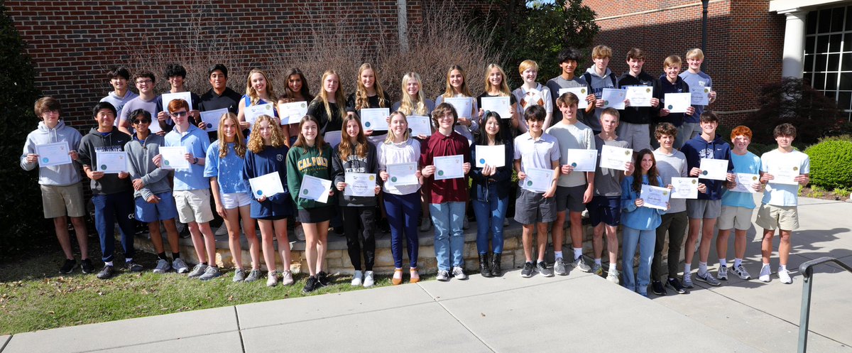 The Mu Alpha Theta National Mathematics Honor Society has 38 new members. Membership is based upon overall academic performance and, more specifically, academic achievement in mathematics. Congratulations to these Upper School students on their induction!