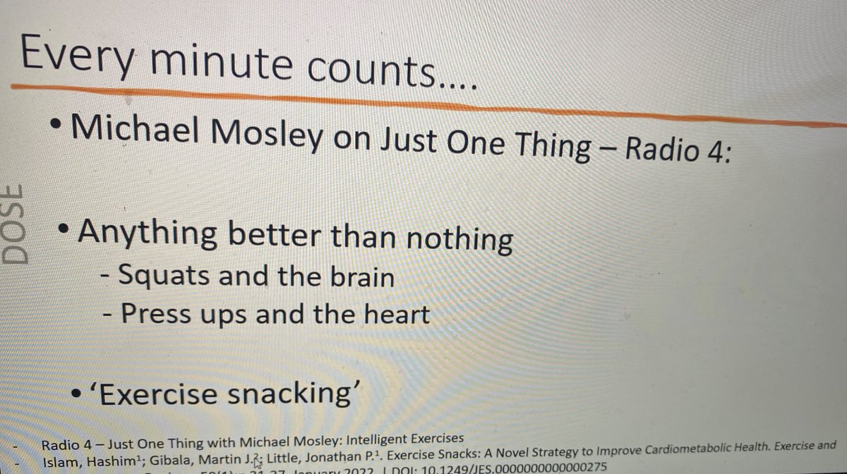 LondonACPIN's tweet image. Also taken a listen to this podcast @JOMTPodcast @DrMichaelMosley when time is tight what is the one thing that you should be doing to improve health and well-being #exercisesnacking #movementsnacking