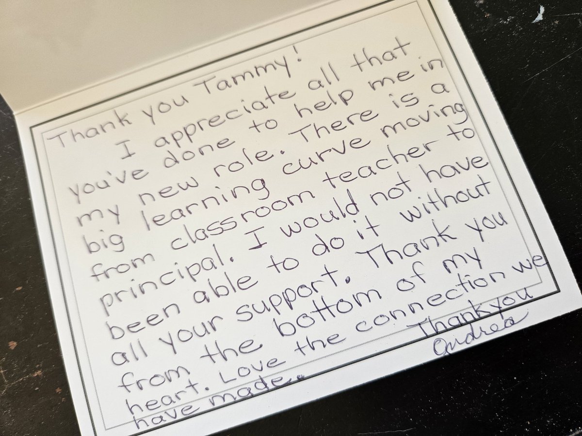 Admin has not been an easy road, but receiving this thoughtful gesture in the mail reminds me why I love it. The very best thing we can do is to build connections with our staff, supporting each other through it all, the 🤣 & the 😭. Thx @Andreabclarke I ❤️ our connection too!