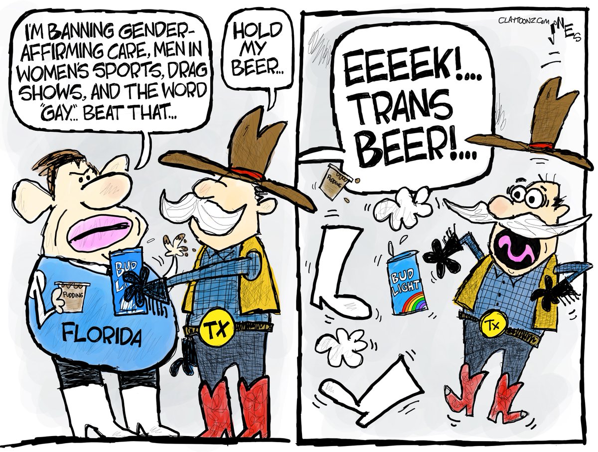 claytoonz's tweet photo. Hold my non-homophobic anti-bigoted open-minded tolerant woke alcoholic beverage. #Trans #LGBTQ #TransBeer #BudLight #Woke #Homophobia #Bigots #KidRock #DylanMulvaney #Florida #Texas #AntiTrans #PuddingFingers #BootsDeSantis #DontSayGay #DragQueens https://t.co/4BjIbfjfKQ