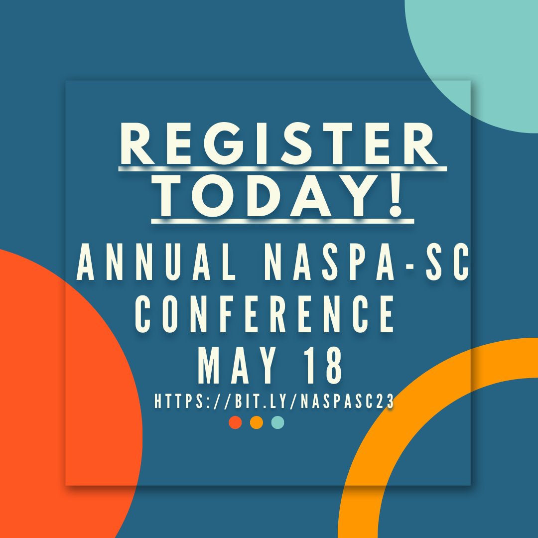 NASPASC's tweet image. Be sure to register to join us for the 4th annual NASPA South Carolina Drive In Conference on May 18 at Claflin University! Registration is just $50!
bit.ly/naspaSC23
#sapro #sagrad #naspa
