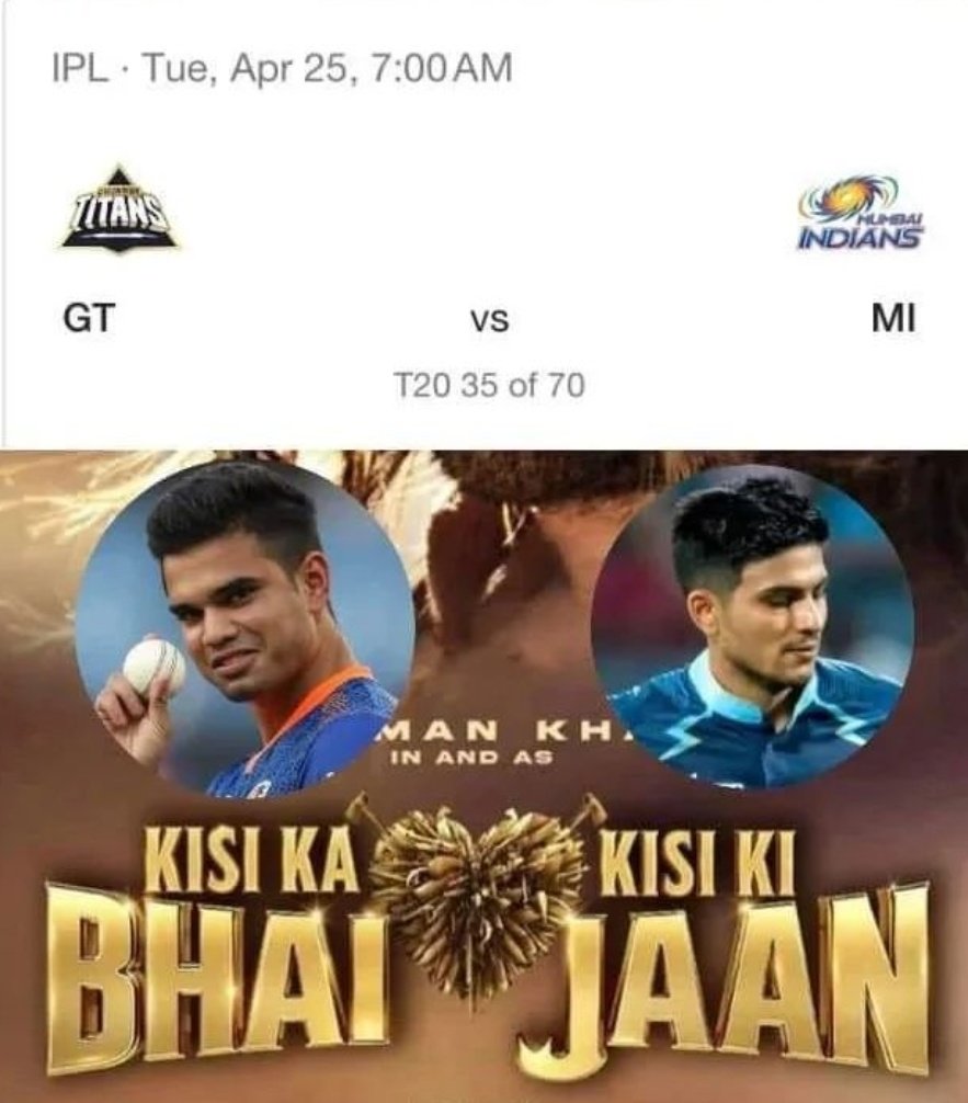 whoneilsony's tweet photo. The OG movie releases on the 25th.
#KisiKaBhaiKisiKaJaan #KisiKaBhaiKisiKiJaan #KisiKaBhaiKisiJaan 
#MumbaiIndians #GujaratTitans https://t.co/TbPJDhs9Ag