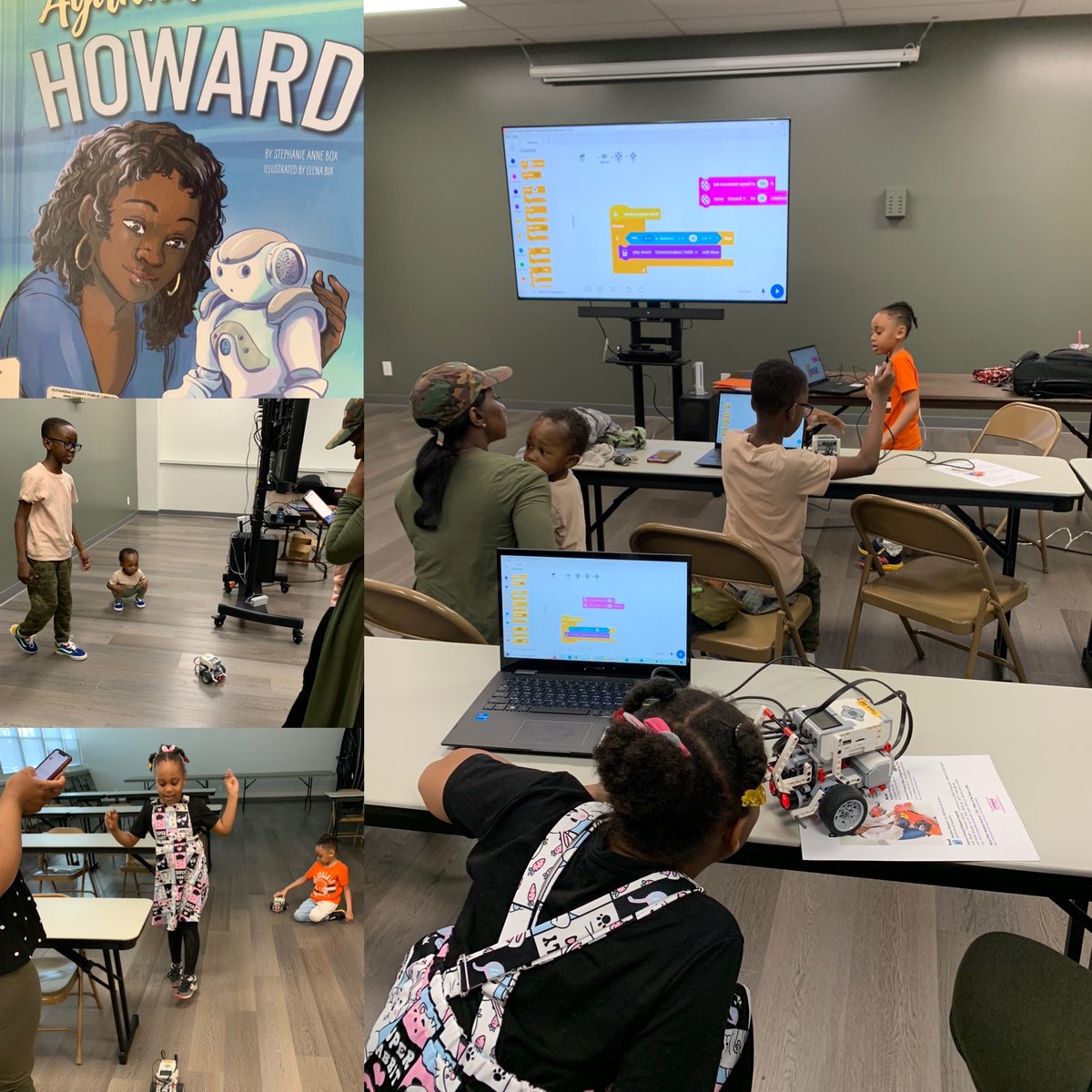 Gigalearn's tweet photo. Our @bedfordrec  intergen STEAM club learned about another great African-American STEAM pioneer, Dr. Ayanna Howard, roboticist, and first female Dean of The OSU College of Engineering @OhioStateWiE . Participants experimented with @LEGO_Education  EV3 robots. Thanks @MyComCLE1! https://t.co/Yvxhbo3hUl