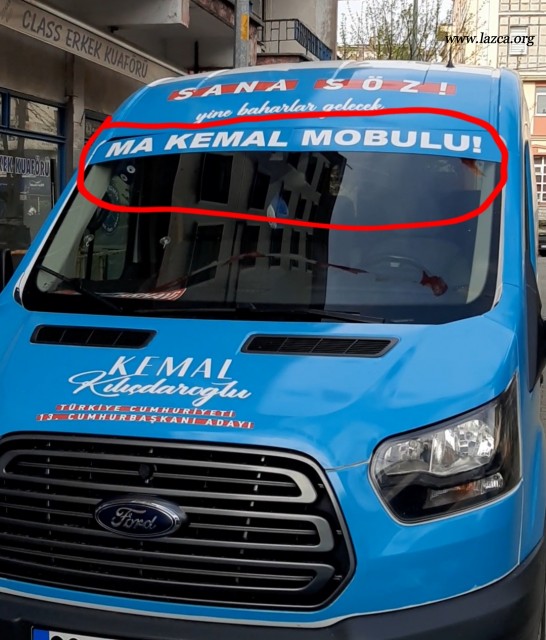 lazcatv's tweet photo. CUMHURBAŞKANI ADAYI @kilicdarogluk SEÇİM ARACINA LAZCA SLOGAN YAZILDI
https://t.co/CFIBS7ryMB https://t.co/vGaJ8leVLs