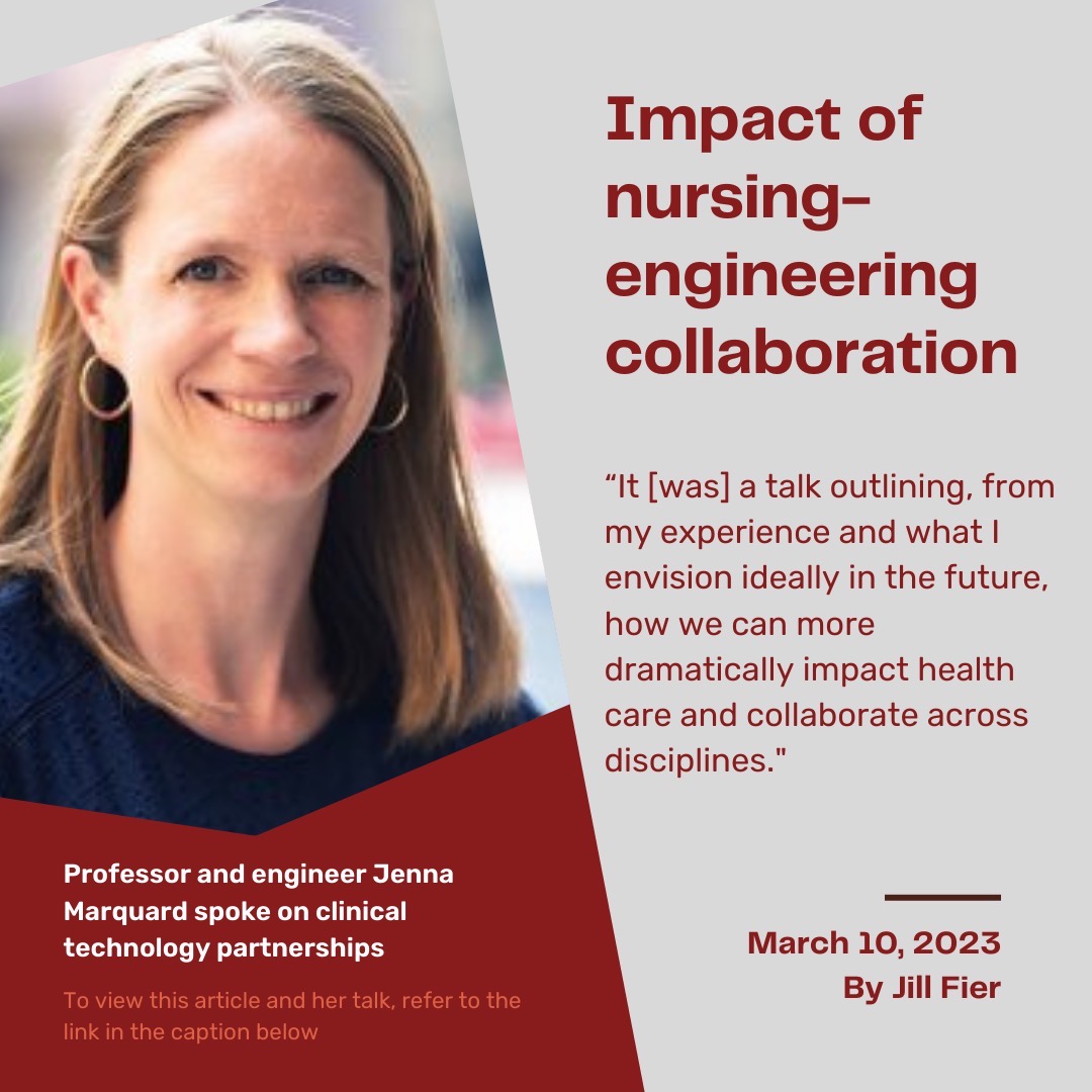 nursemakers's tweet photo. Jenna Marquard, the Cora Meidl Siehl Chair in Nursing Research at the University of Minnesota, delivered a lecture on "Driving Innovation through Nursing-Engineering Collaboration" at the SDSU College of Nursing. Learn more:
https://t.co/HbdUOO2Mvo

#innovation #collaboration https://t.co/pEw1UrIZiw